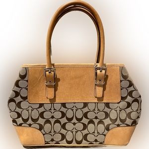 Coach Bag, Style 6366, Tan & Brown